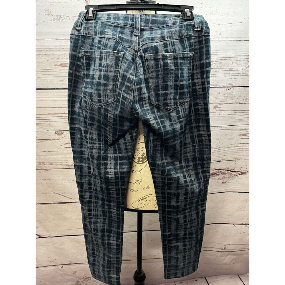 Cabi Jeans Womens Curvy Skinny Blue Gray Plaid Denim Casual Pants Size 4 - Picture 2 of 3